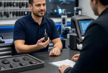 Chaveiro em Patos confeccionando uma chave codificada com equipamentos específicos.
